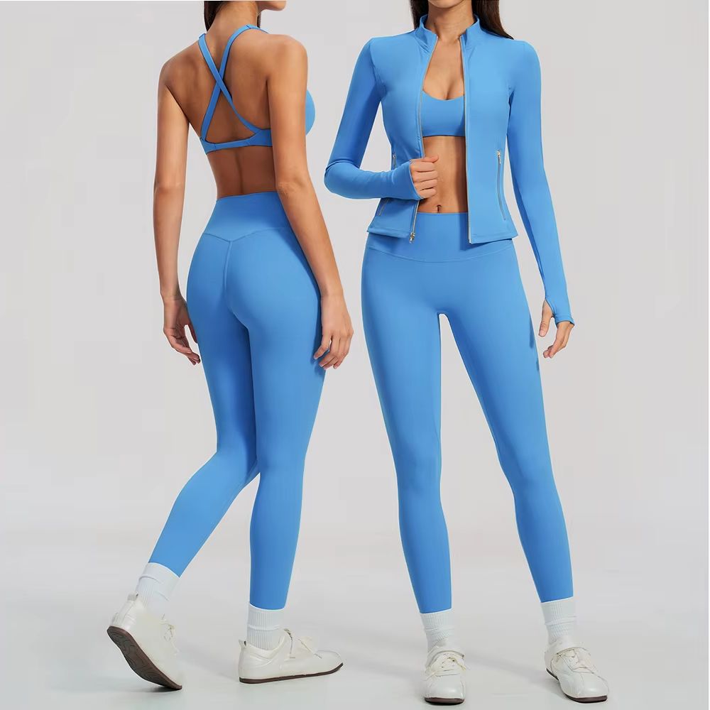 Women 2/3Pcs Yoga Set Zip Up T - đánh giá và giá Crossfit Equipment