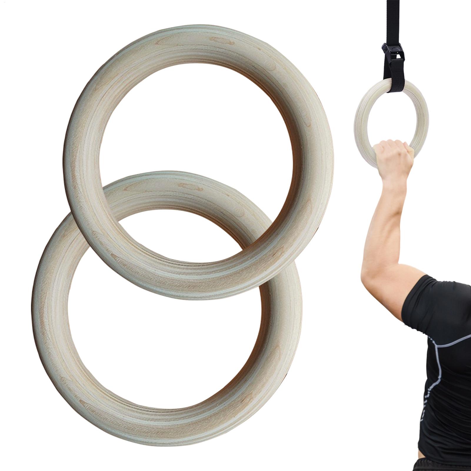 2Pcs/Pairs Wooden Portable Gym - đánh giá và giá Gymnastic Ring Wood