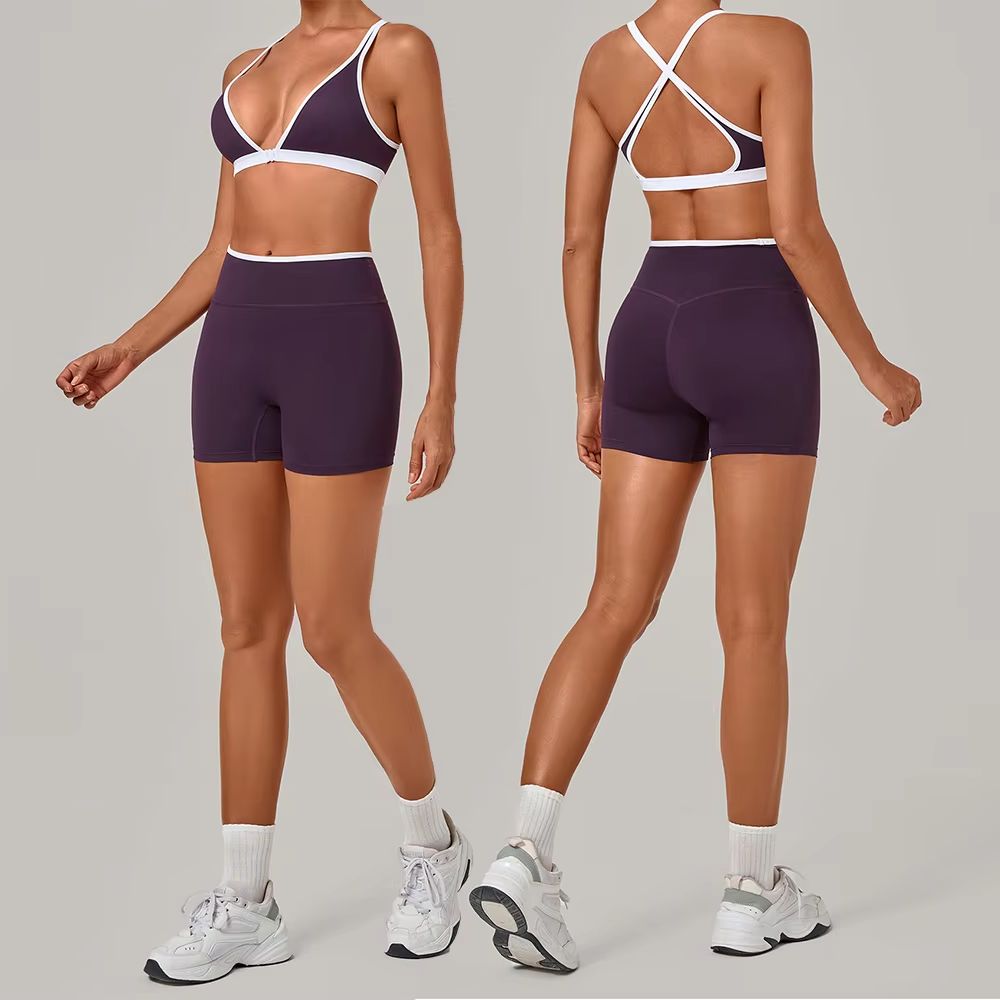 Women 2 Piece Yoga Set Deep V  - đánh giá và giá Crossfit Equipment