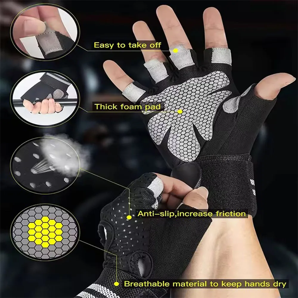 1Pair Half Finger Gym Fitness  - đánh giá và giá Crossfit Training Gear
